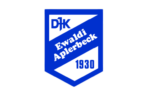 Logo des Vereins Ewaldi Aplerbeck mit blauen und wei&szlig;en Farben, stilisiertem Schriftzug und dem Gr&uuml;ndungsjahr 1930.