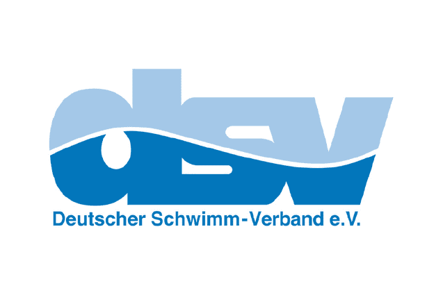 Logo des Deutschen Schwimm-Verbandes e.V. in Blau mit Schriftzug und stilisierter Welle.